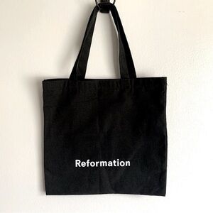 Reformation canvas  tote shopper bag black small